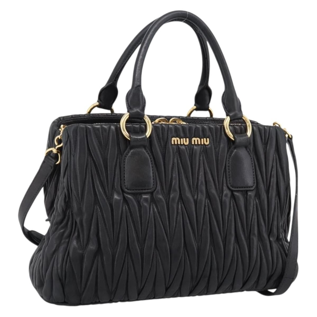 Miu Miu Madras Bowler Matelasse Leather Medium