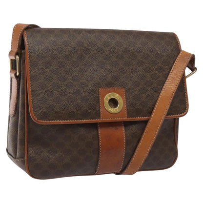 Celine Vintage Macadam Circle Logo Shoulder Bag Canvas and Leather Product Image