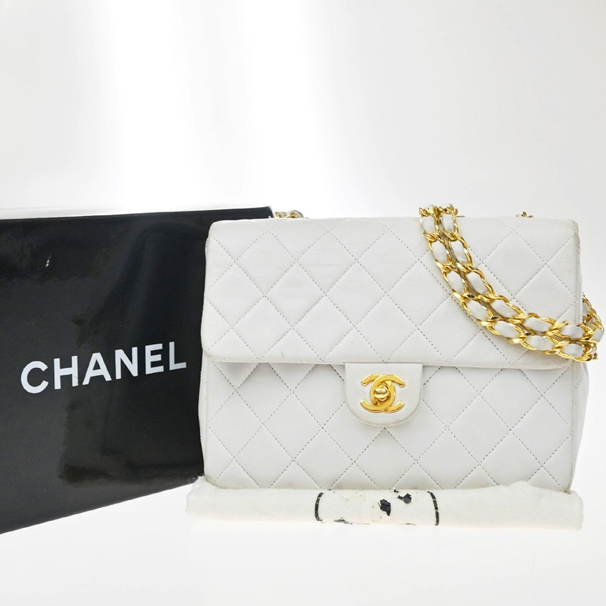 Chanel Vintage Square Classic Flap Quilted Lambskin Small