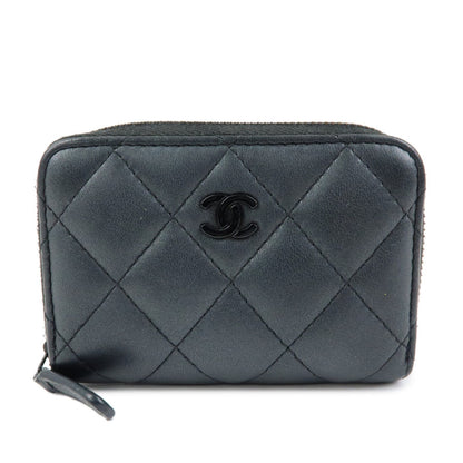 Chanel So Black CC Zip Coin Purse Quilted Lambskin Product Image