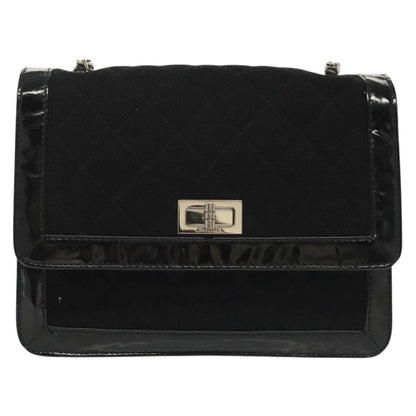 Chanel Vintage Mademoiselle Flap Quilted Canvas with Patent Small