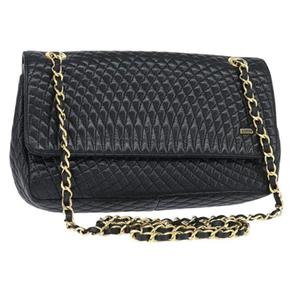 Bally Vintage Chain Shoulder Bag Quilted Leather Product Image