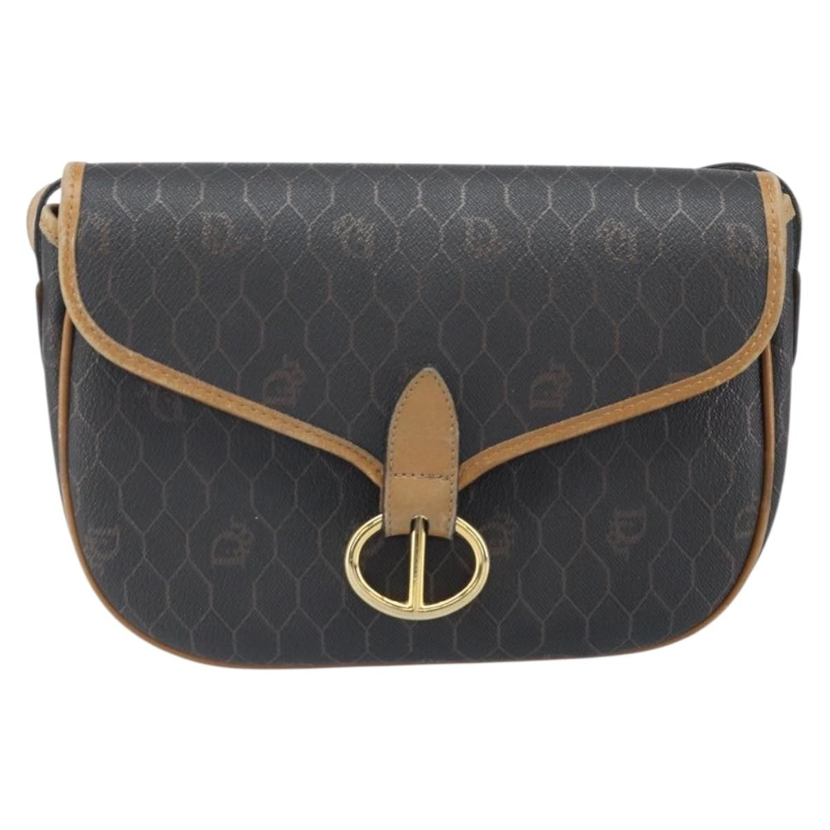 Christian Dior Vintage Honeycomb Shoulder Bag Canvas and Leather Product Image