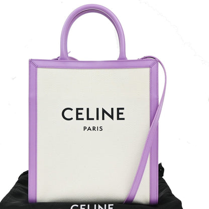 Celine Vertical Cabas Tote Canvas with Leather Small