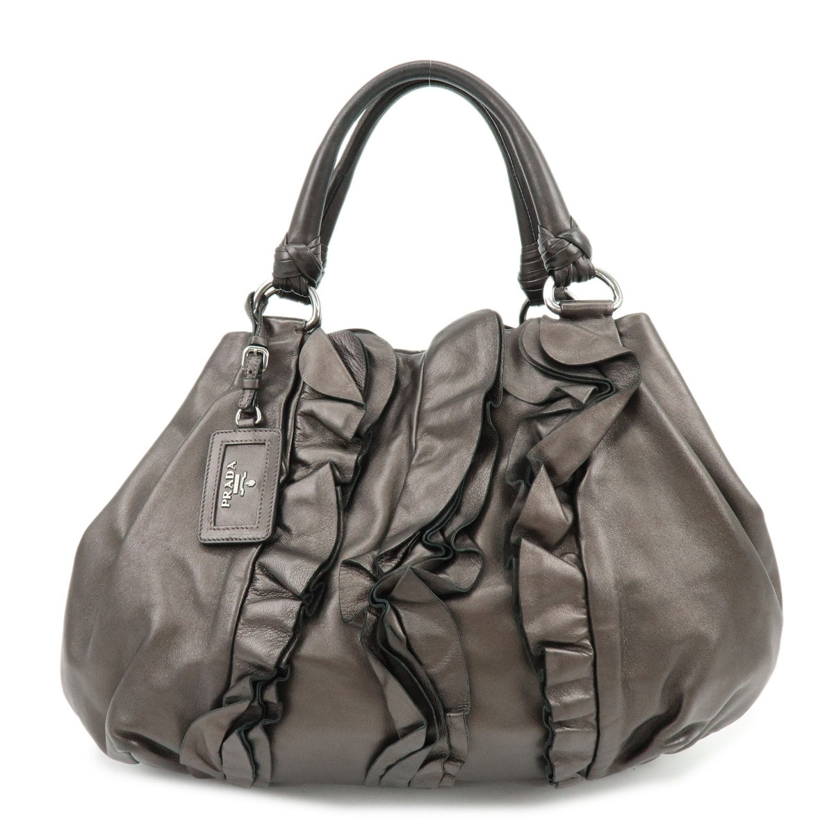 Prada Ruffle Hobo Nappa Leather Large