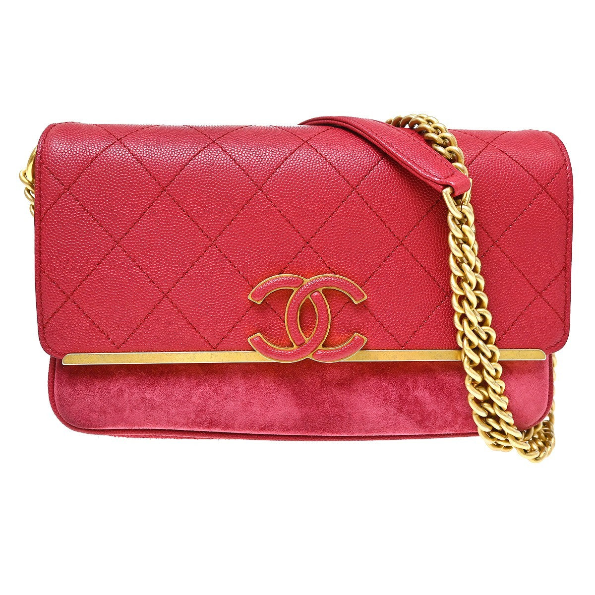 Chanel Lady Coco Flap Quilted Caviar and Suede Small