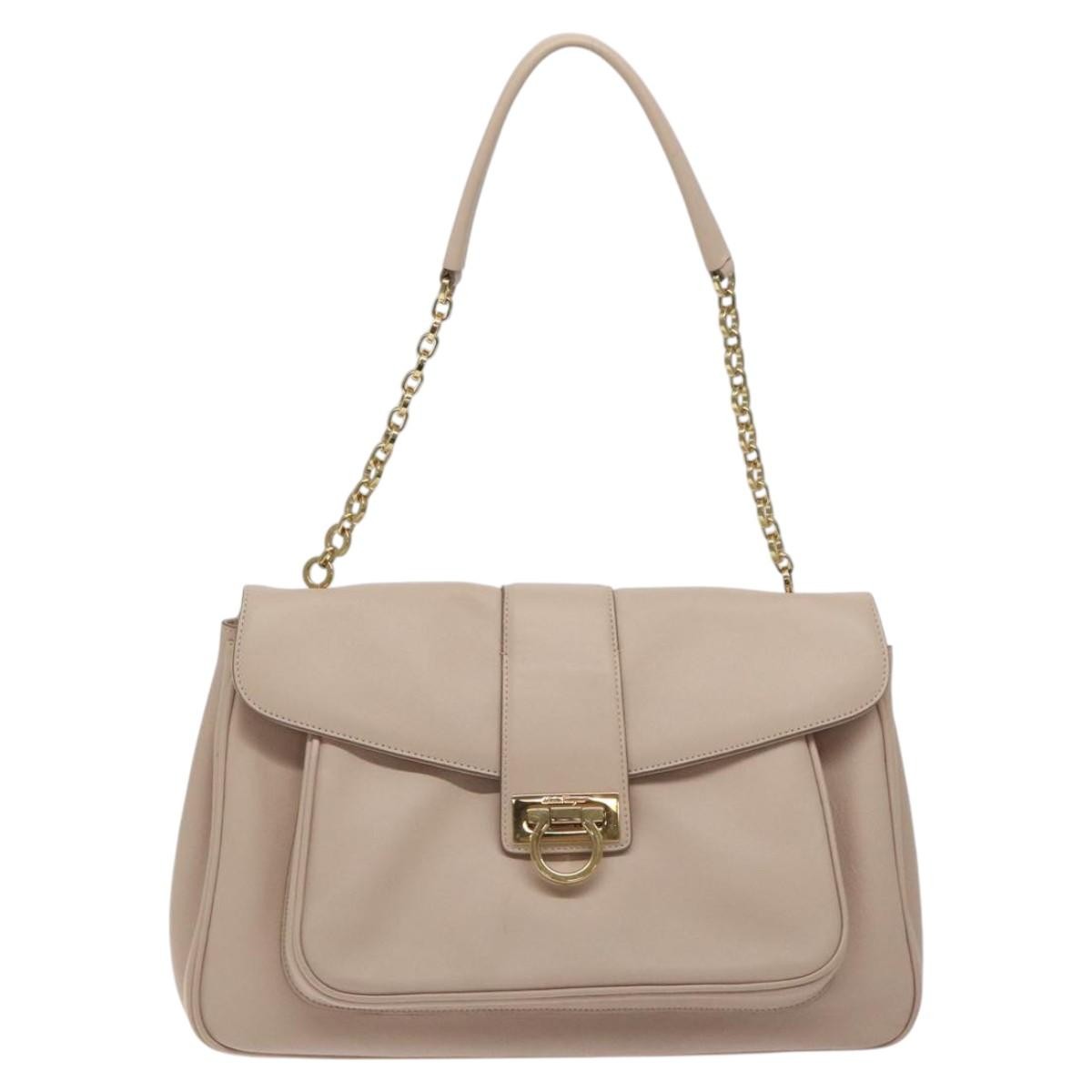 Salvatore Ferragamo Chain Gancini Jacquard with Studded Leather Medium