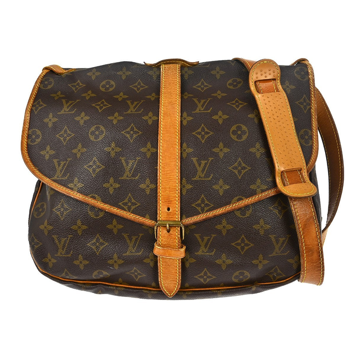 Louis Vuitton Saumur Handbag Monogram Canvas 35