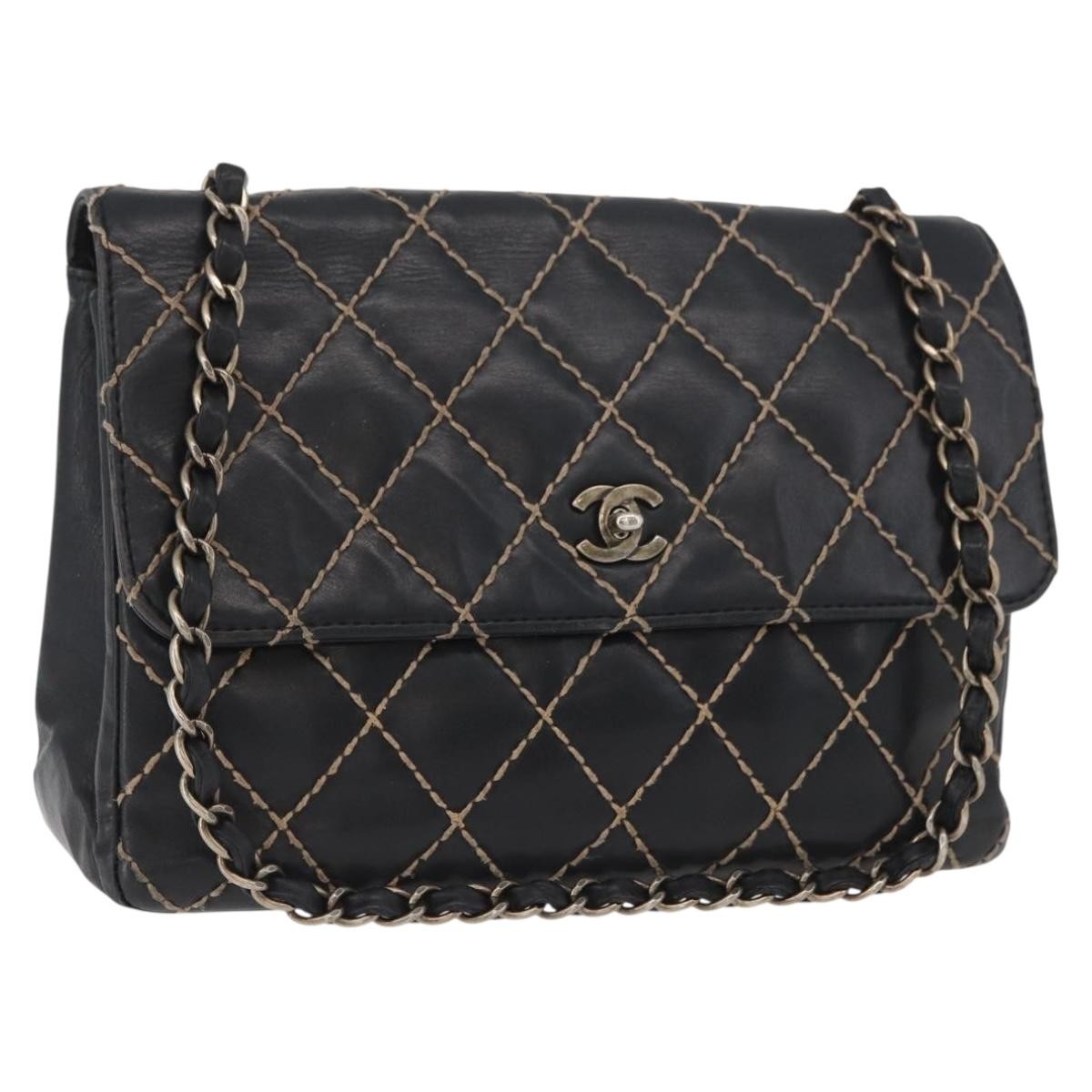 Chanel Chanel Matelassé Cuir Noir Black leather large