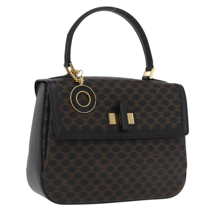 Celine Vintage Convertible Top Handle Bag Macadam Coated Canvas Medium