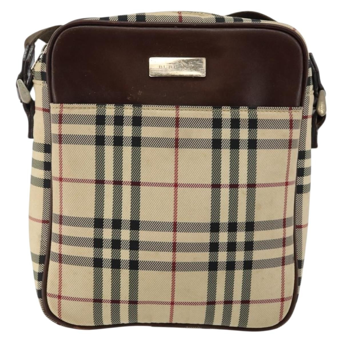 Burberry Zip Messenger Bag Nova check Canvas and Leather Product Image