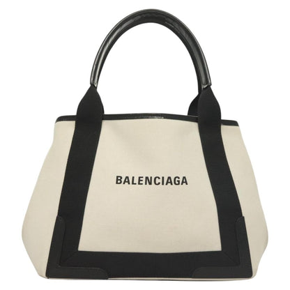Balenciaga Navy Cabas Canvas with Leather Medium