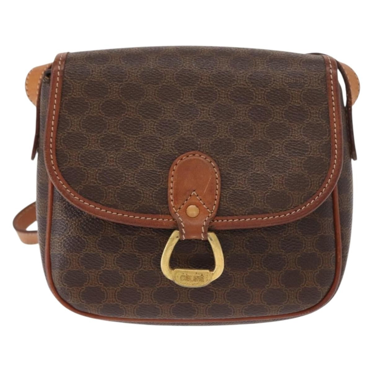 Celine Vintage Macadam Shoulder Bag Canvas and Leather Product Image