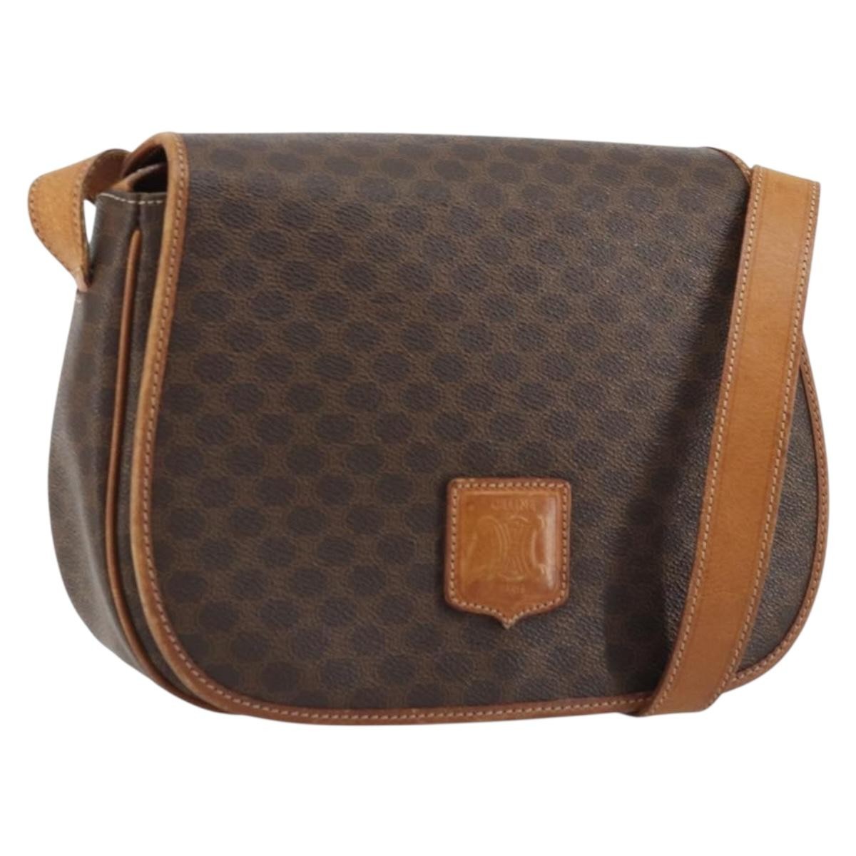 Celine Vintage Macadam Shoulder Bag Canvas and Leather Product Image