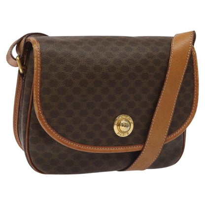 Celine Vintage Macadam Circle Logo Shoulder Bag Canvas and Leather Product Image