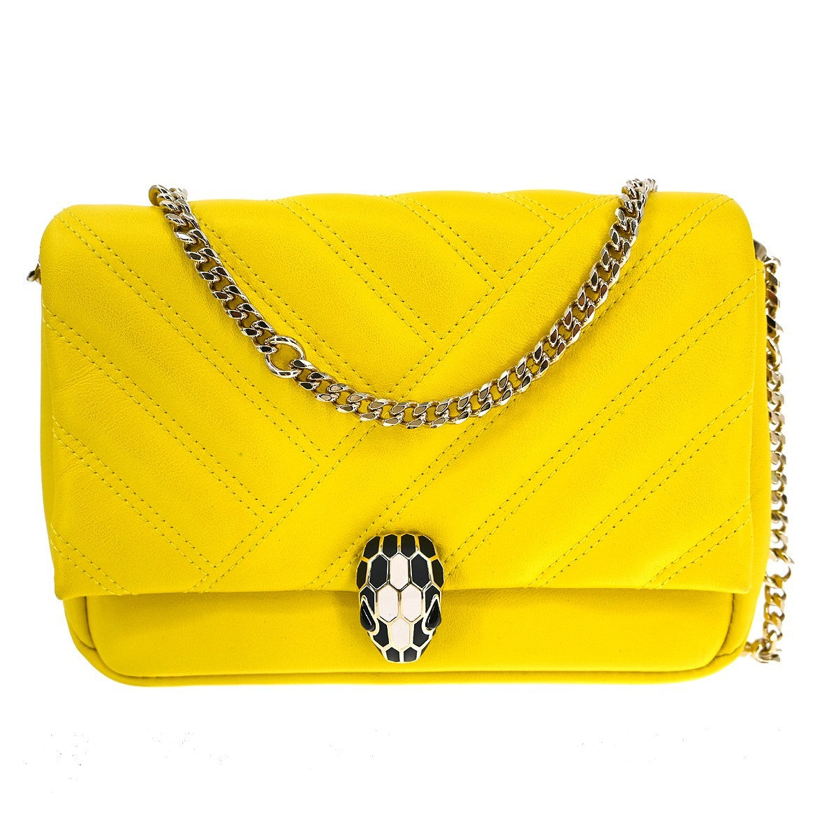 Bvlgari Serpenti Cabochon Diagonal Quilted Leather Micro