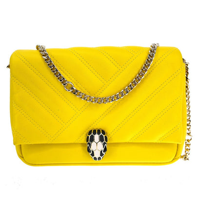 Bvlgari Serpenti Cabochon Diagonal Quilted Leather Micro