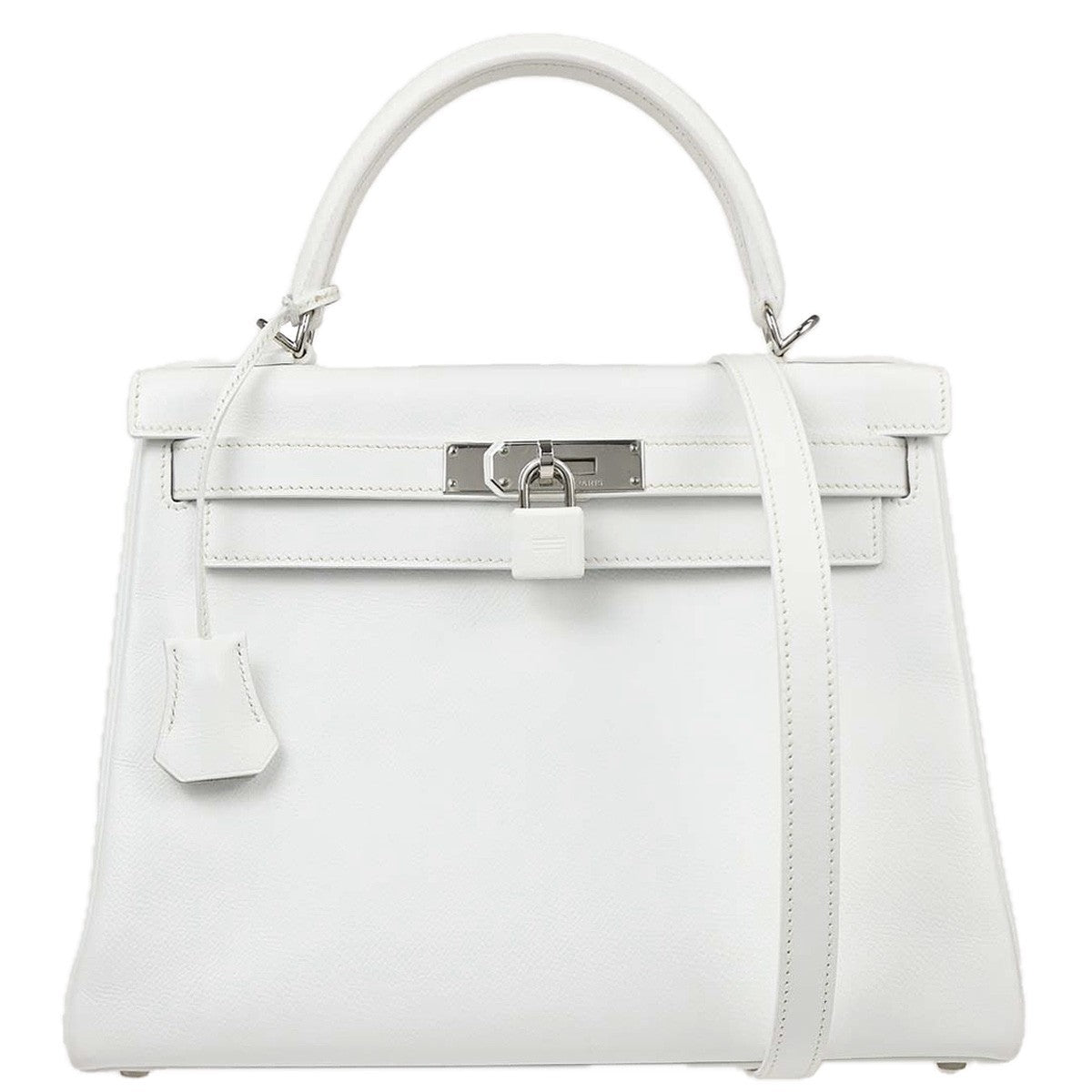 Hermes Kelly White Epsom with Palladium Hardware 28