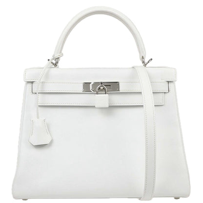 Hermes Kelly White Epsom with Palladium Hardware 28