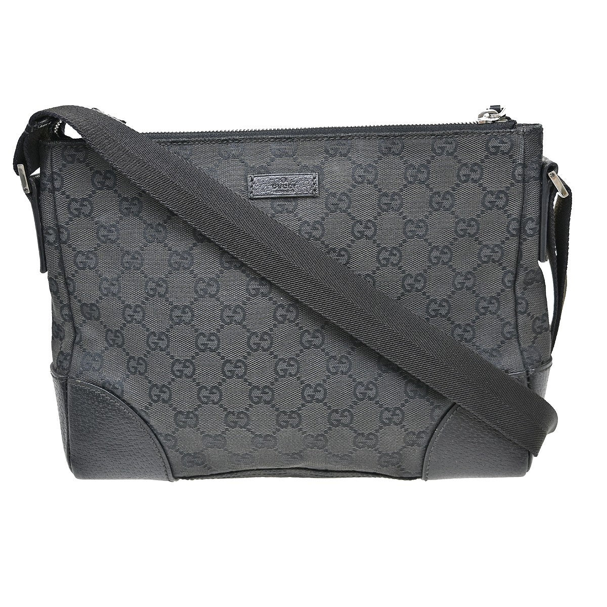 Gucci Zip Top Messenger Bag GG Coated Canvas Medium