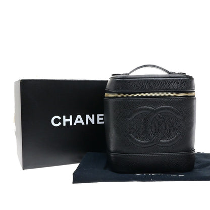 Chanel Vintage Timeless Cosmetic Case Caviar Tall