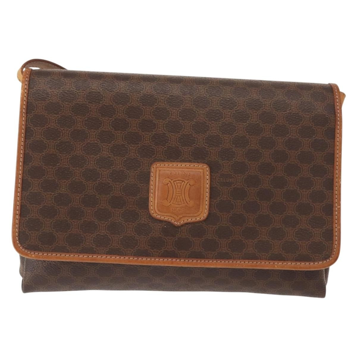 Celine Vintage Macadam Shoulder Bag Canvas Small