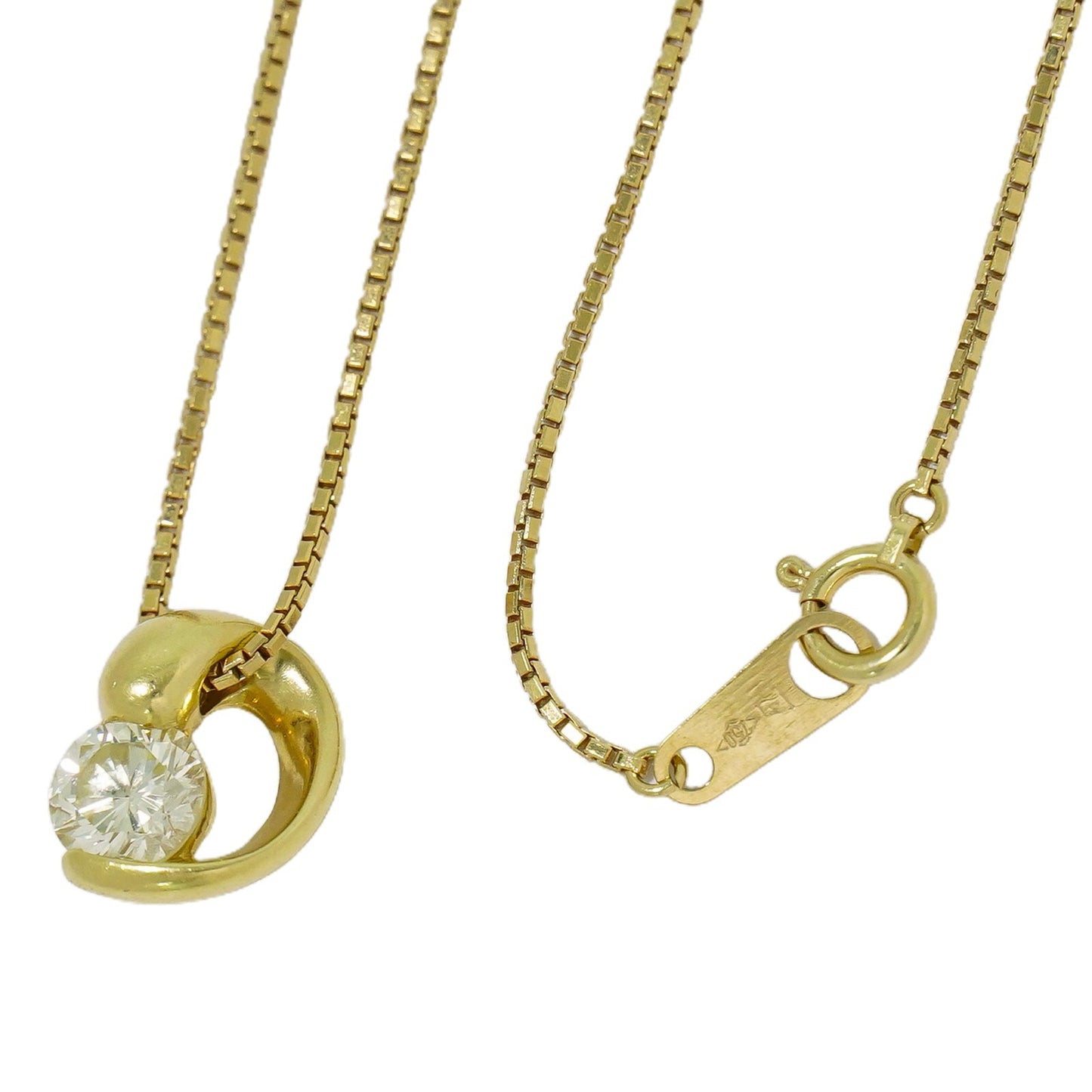 Tiffany & Co. Heart Pendant Necklace 18K Yellow Gold with Diamonds Extra Mini