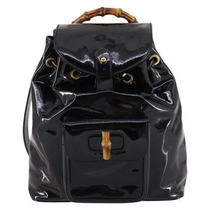 Gucci Vintage Bamboo Backpack Patent Mini