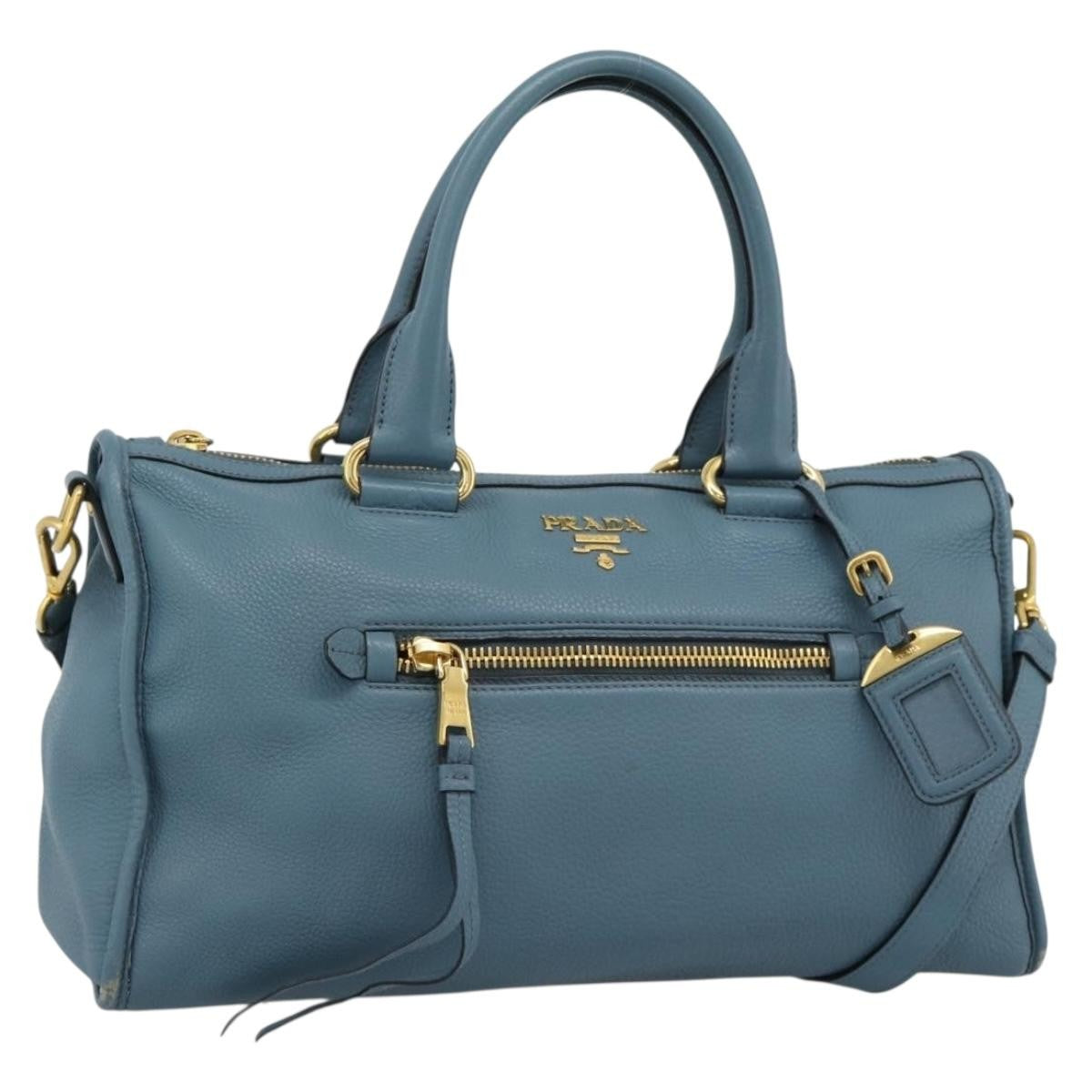 Prada Front Zip Convertible Satchel Vitello Phenix Medium