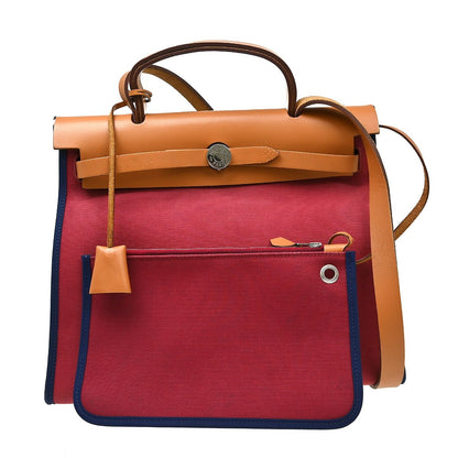 Hermes Herbag Zip Leather and Toile 31