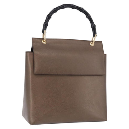 Gucci Vintage Bamboo Handle Leather Small