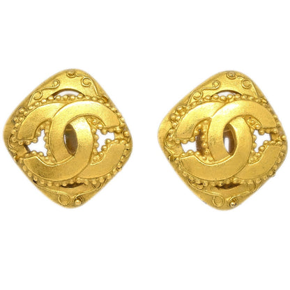 Chanel CC Rhombus Clip-On Earrings Metal Product Image