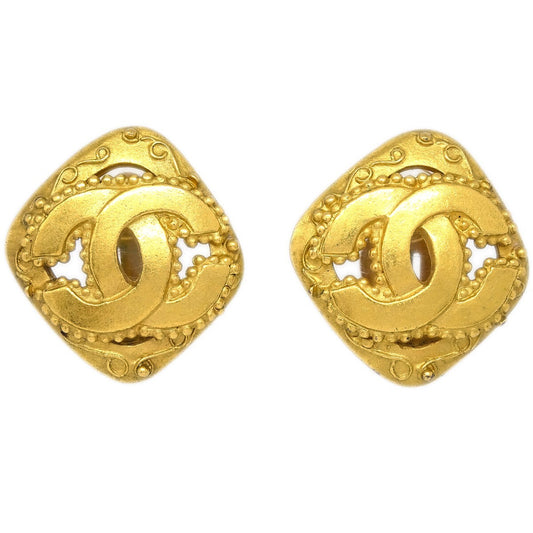 Chanel CC Rhombus Clip-On Earrings Metal Product Image