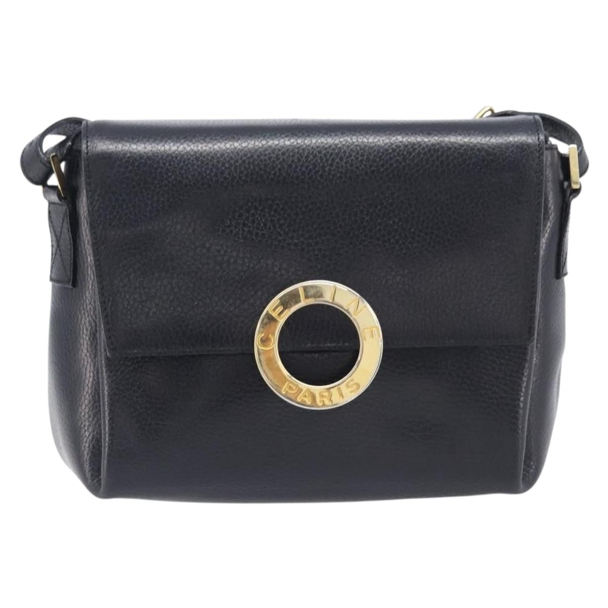 Celine Vintage Circle Logo Leather Small