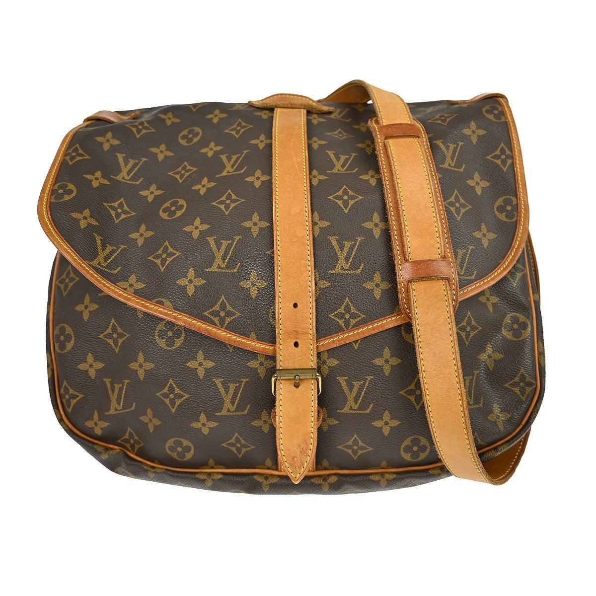 Louis Vuitton Saumur Handbag Monogram Canvas 35