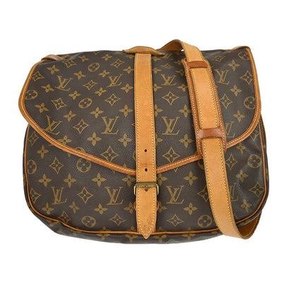 Louis Vuitton Saumur Handbag Monogram Canvas 35