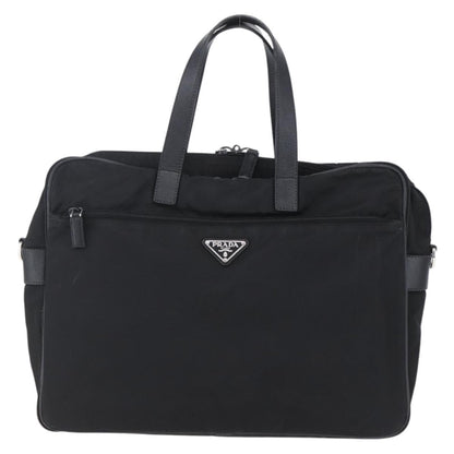 Prada Convertible Front Zip Briefcase Tessuto with Saffiano Leather Large