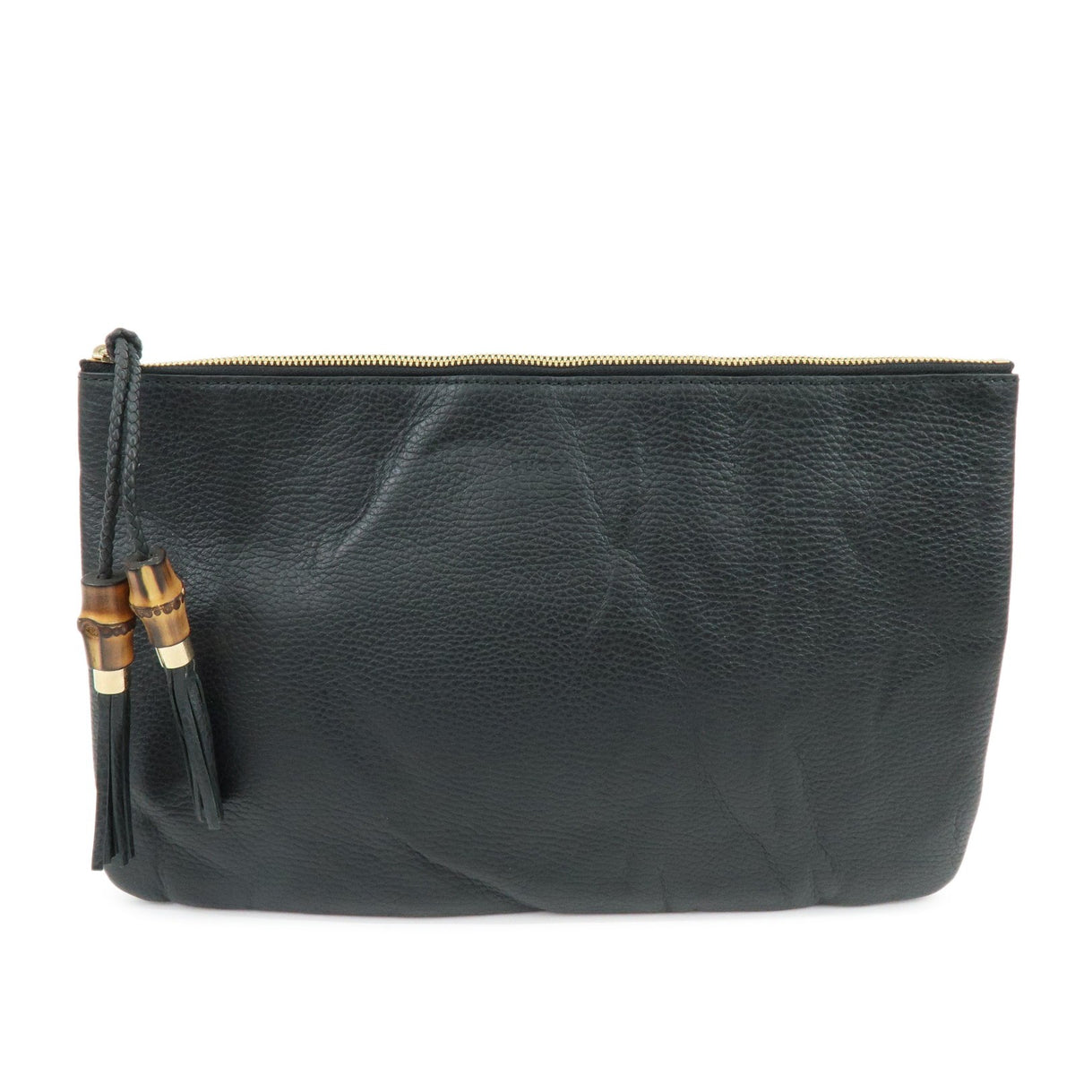 Gucci Bamboo Zip Pouch (Outlet) Leather Large