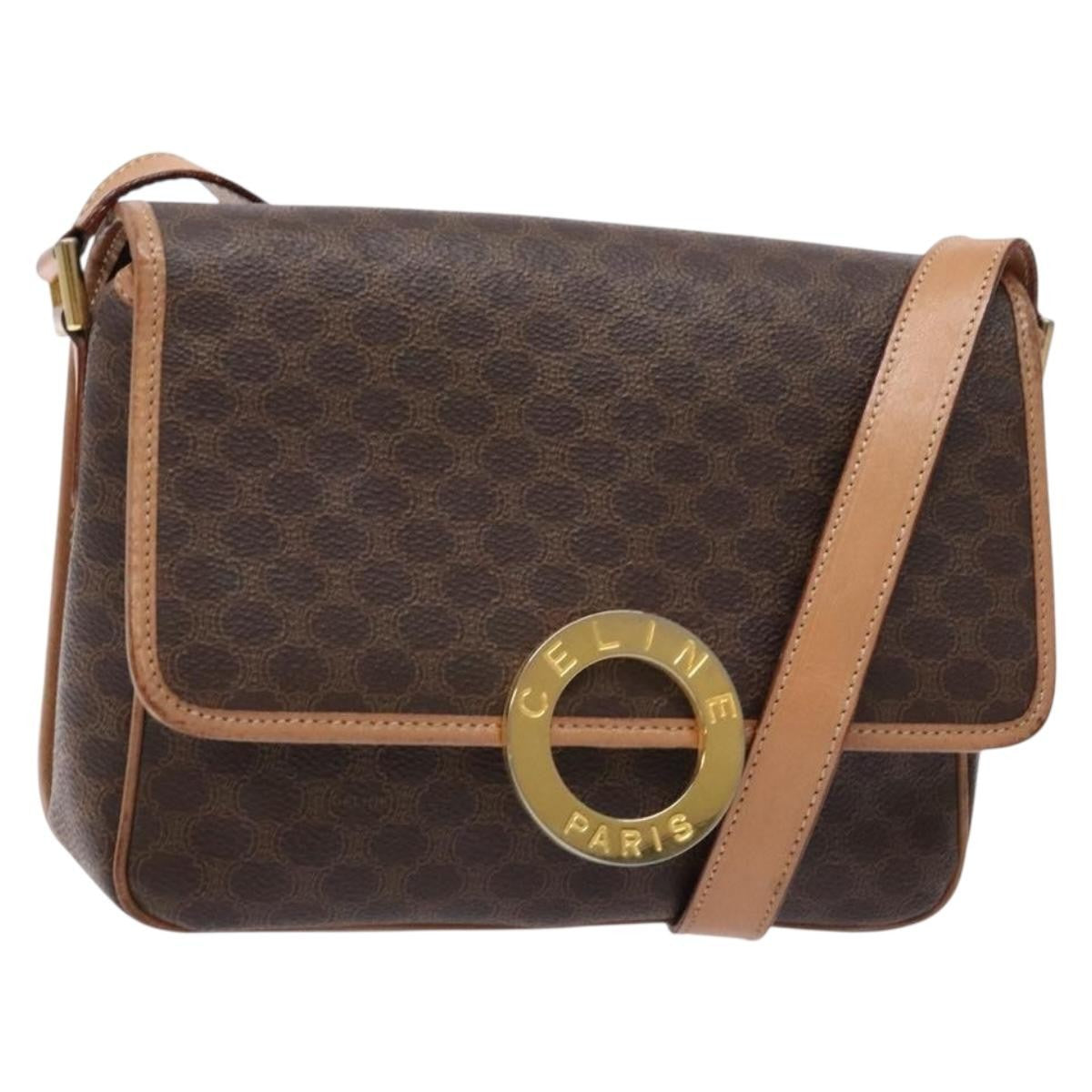 Celine Vintage Macadam Shoulder Bag Canvas Medium