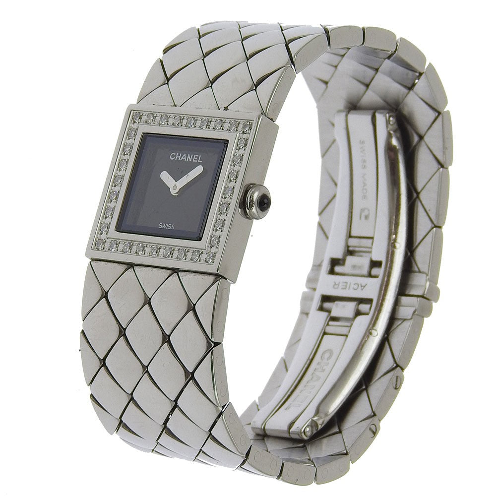 Chanel Matelasse Quartz Watch Stainless Steel with Diamond Bezel 19
