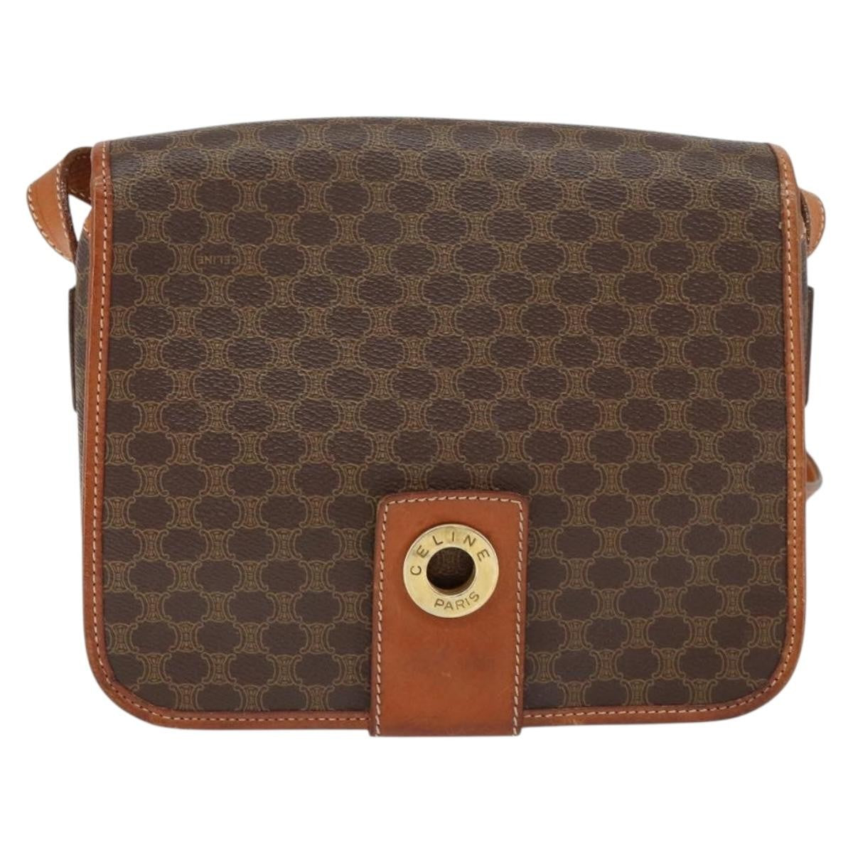 Celine Vintage Macadam Shoulder Bag Canvas and Leather Product Image