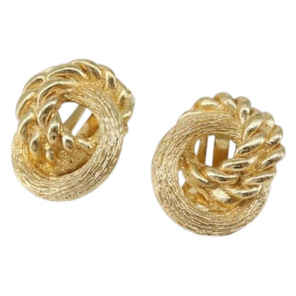 Christian Dior Vintage Round Clip-On Earrings Metal Product Image