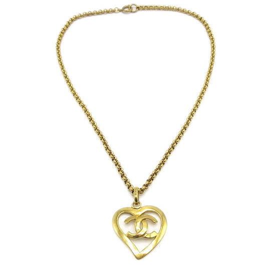 Chanel CC Heart Pendant Necklace Metal Product Image
