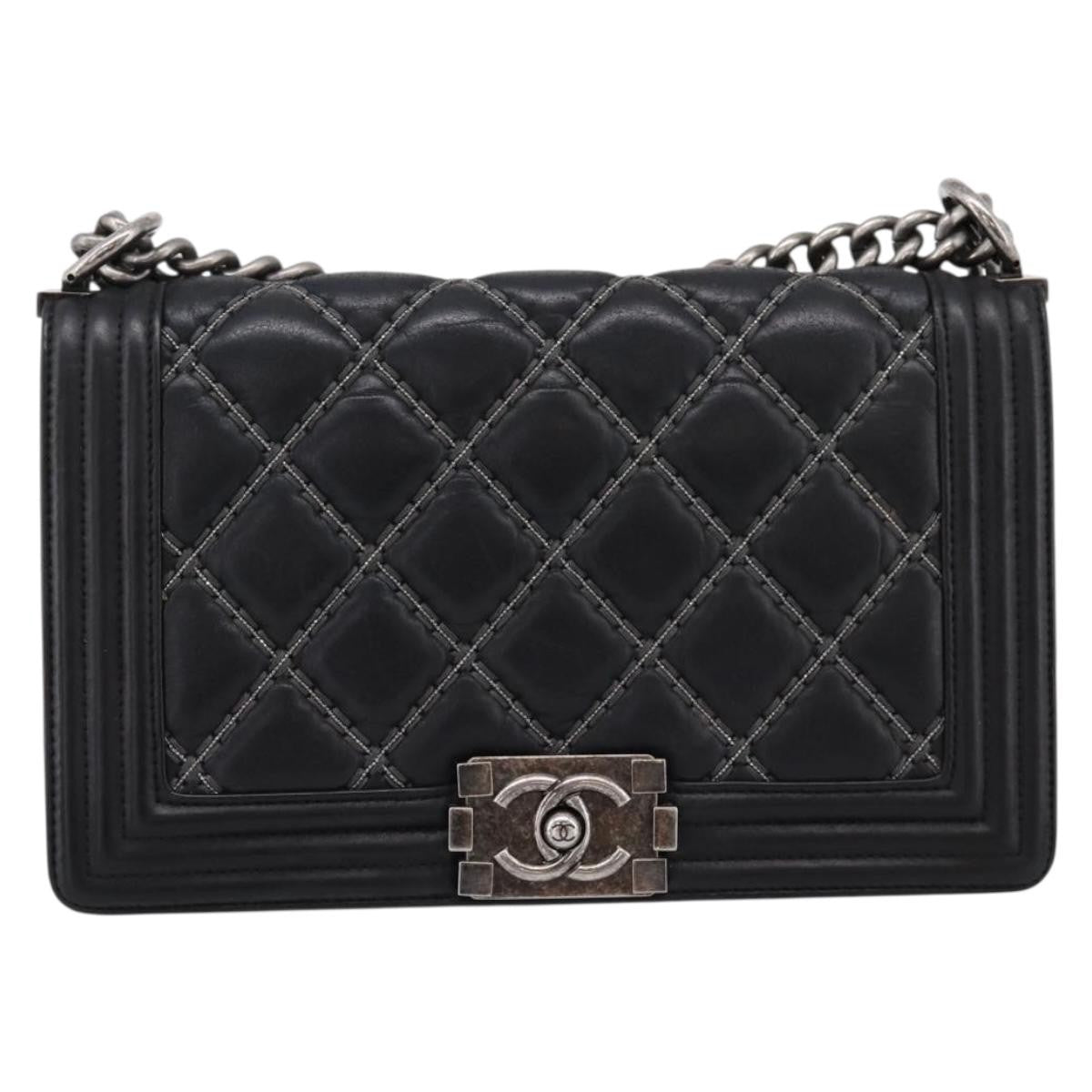 Chanel Boy Flap Quilted Calfskin with Micro Chain Detail Old Medium