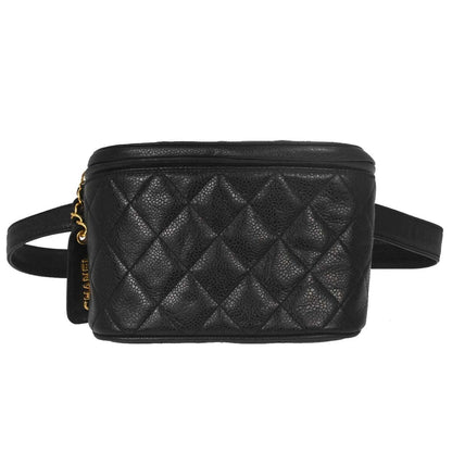 Chanel Vintage Zip Belt Quilted Caviar Small