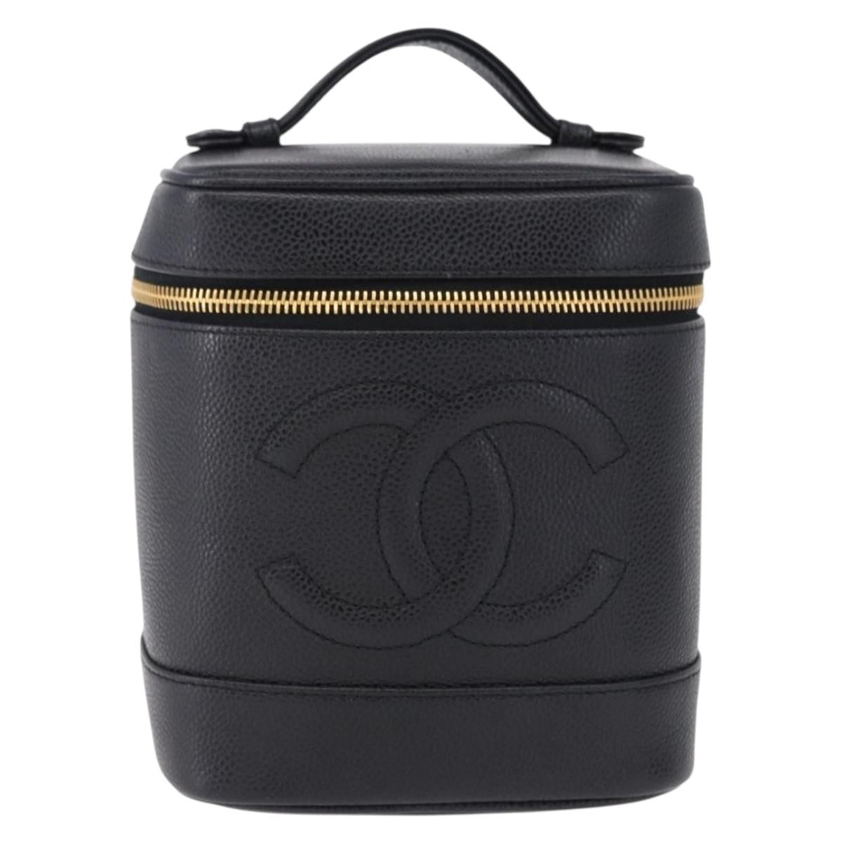 Chanel Vintage Timeless Vanity Case Caviar Tall