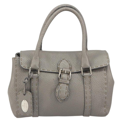 Fendi Selleria Linda Satchel Pebbled Leather Mini