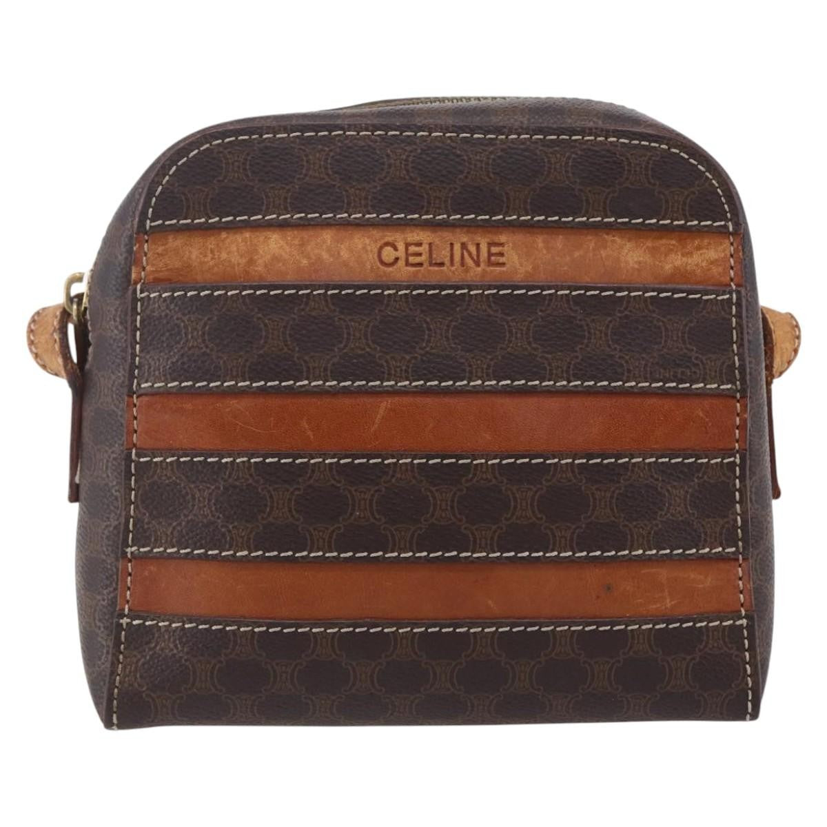 Celine Vintage Macadam Shoulder Bag Canvas and Leather Product Image