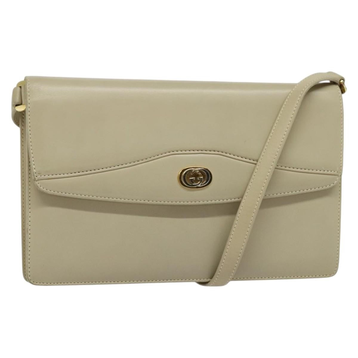 Gucci Vintage Interlocking G Flap Shoulder Bag Leather Small