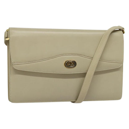 Gucci Vintage Interlocking G Flap Shoulder Bag Leather Small